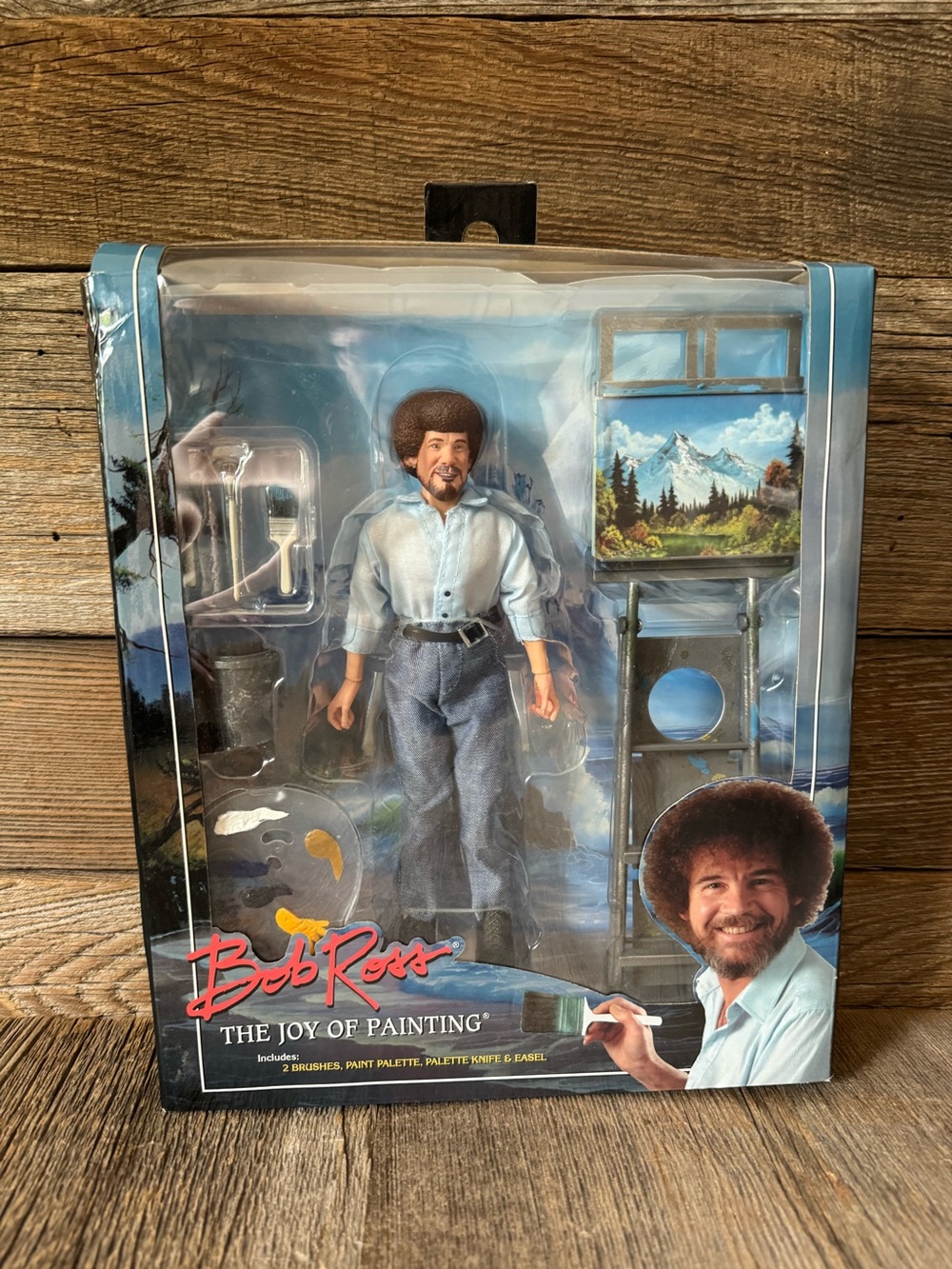 Bob Ross 8-Inch Clothed Action Figure, celebrating The Joy of Painting